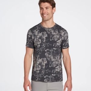 NWT MEN'S WASHED TEE PRINT MONOCHROMTC FLORAL GREY